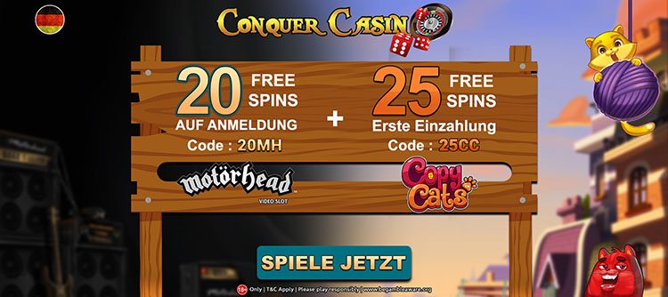 Conquer casino free spins games