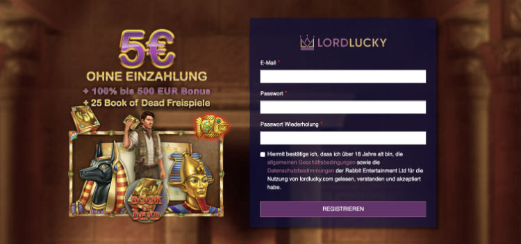LordLucky Casino Bonus ohne Einzahlung